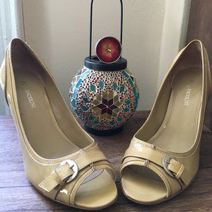 Enzo Angiolini Peep-Toe  Buckle Pumps